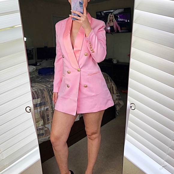 Baby pink buttoned blazer dress XL - Picture 6 of 9